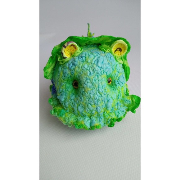 Unique OOAK Toy Alien Green Snail ZonLy Lapatamelly Galaxy Handmade Silk Wool - Picture 7 of 14